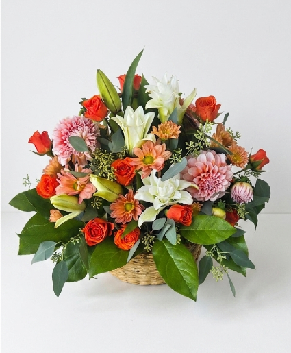 Apricot Dahlia Delight Floral Arrangement
