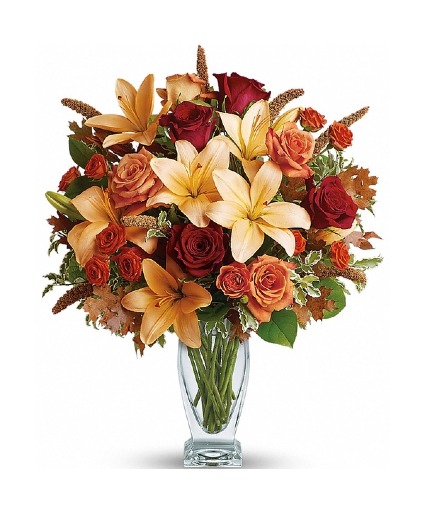 apricot kisses fall tone lilies and roses