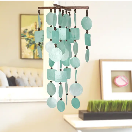 Aqua Capiz Windchime Capiz Windchime