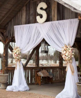 ARCH FLORALS WEDDING ARCH FLOWERS WITH FABRIC