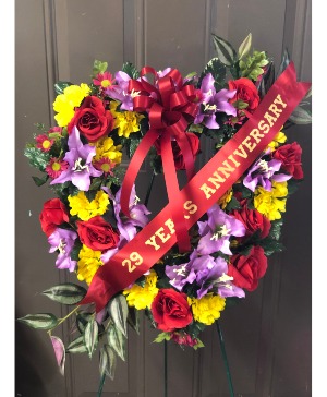Artificial sympathy standing spray Cemetery wreath