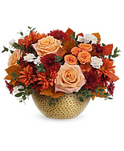 T22T105-Artisanal Gold Centerpiece Keepsake Vase