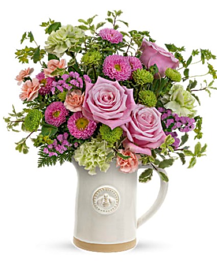 Artisanal Pitcher Bouquet Teleflora's glazed ceramic pitcher