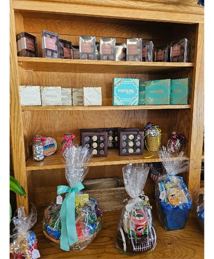 assorted chocolates and snack baskets candy