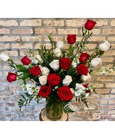 Asymmetric Rose Arrangement  Vase Arrangement