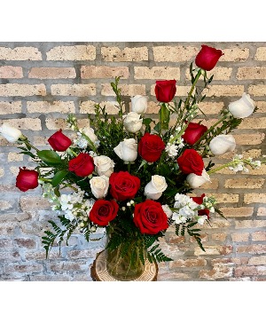 Asymmetric Rose Arrangement  Vase Arrangement