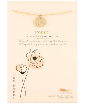 August Birth Flower Necklace 