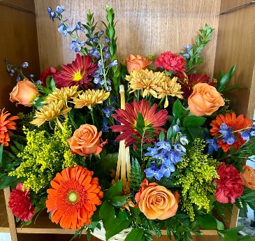 Autumn Abundance fresh flower basket in Lakeside, CA | Finest City Florist