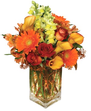 Autumn Harvest Glow Vase Arrangement
