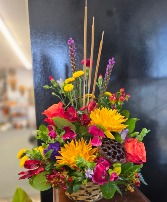 Autumn Basket  Fresh flowers 