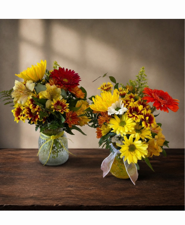 Crisp Autumn Breeze MIXED FLORAL ARRANGEMENT in Weatherford, OK | The Flower Box Florist