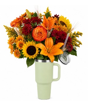 Autumn Glow Tumbler Blooms Vase Arrangement