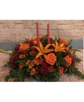 Autumn Harvest  2 Candle Centerpiece Arrangement