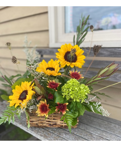 Autumn Harvest Basket Floral Arrangement