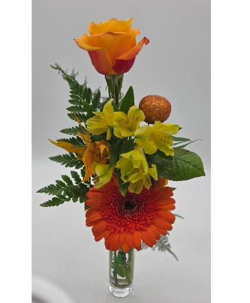 Autumn Inspired Budvase   in Presque Isle, ME | COOK FLORIST, INC.