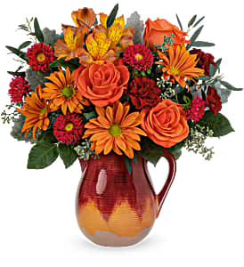 Autumn Pitcher Bouquet Arrangement