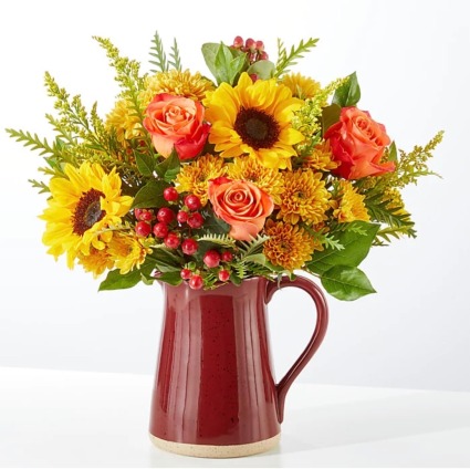 Autumn Pitcher Floral Design