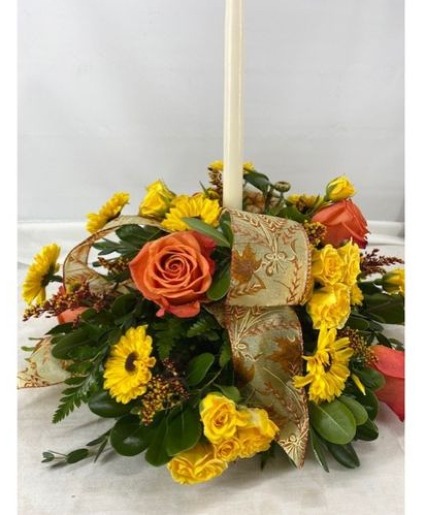 Autumn Round Centerpiece (optional candle) 