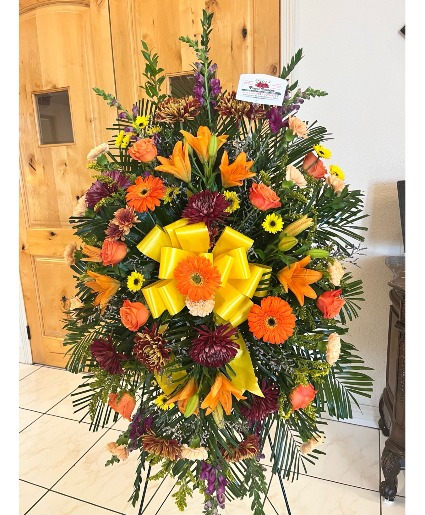 Autumn Standing Spray fresh mixed flowers