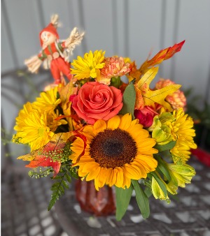 Autumn Sun glass vase