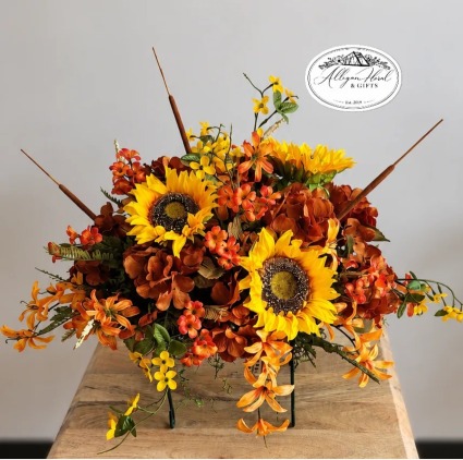 Autumn Sunflower Remembrance Grave Stone Saddle Fall 2026