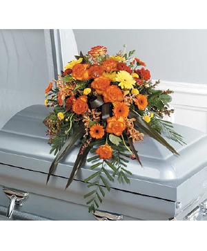 Autumn Sunset Remembrance Casket Spray