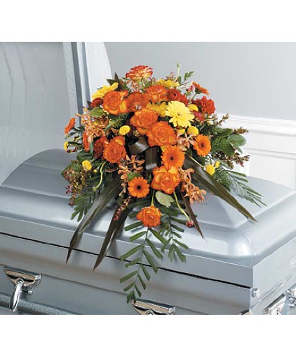 Autumn Sunset Remembrance Casket Spray