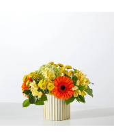 Autumn Sunshine With Ivory Vase  Bouquet