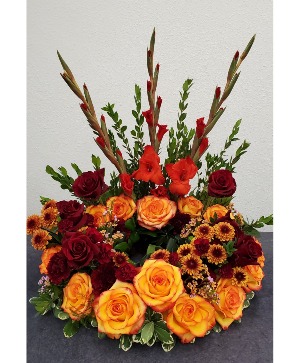 Autumn Cremation Floral Surround Funeral Flowers