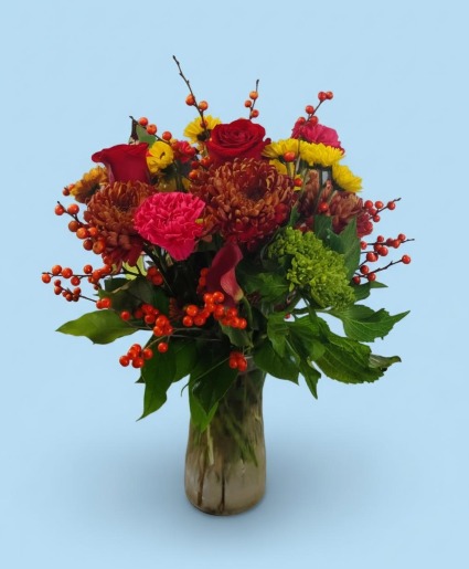 Autumnal Bliss Vase of Flowers