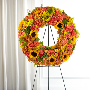Autumnal Memories Wreath Sympathy Arrangement