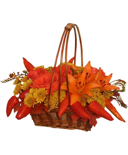 ORANGE OPULENCE Basket Bouquet