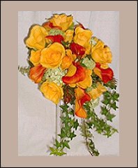 Golden Yellow Cascading Bridal Wedding Bouquet