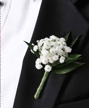 Babies Breath Boutonniere Boutonniere