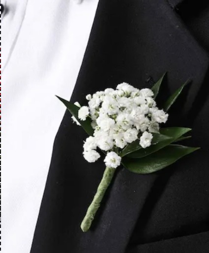 Babies Breath Boutonniere Boutonniere