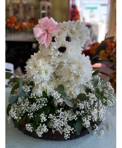 Baby Bear Baby Girl Floral Arrangment