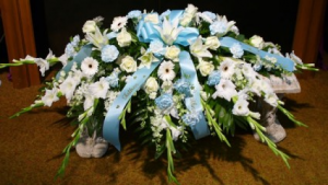 Baby Blue Casket Spray 