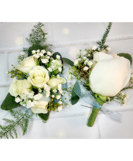 Baby Blue Horizons Corsage