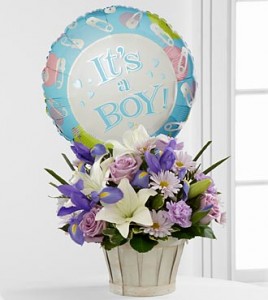 Baby Boy Basket  Includes Balloon
