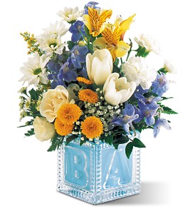 Baby Boy Block New Baby Flowers