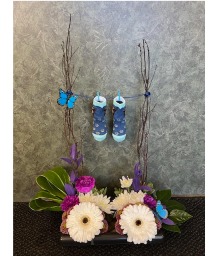 Baby Boy Booties Arrangement