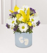 Baby Boy Footprints Bouquet