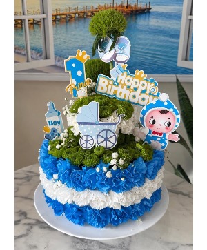 Baby Boy Turns 1 Cake 