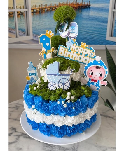Baby Boy Turns 1 Cake 