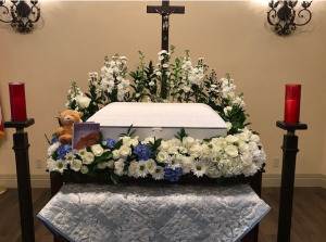 Baby Casket Custom Flower Adornment  