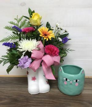 baby girl arrangement fresh flowers