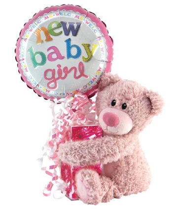Baby Girl Bear Hugger Gift Item in Pensacola, FL | Cordova Flowers and Gifts