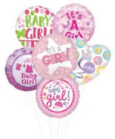 Baby Girl Balloon Bouquet FHF-BB23 Mylar balloons (local only)