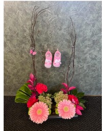Baby Girl Booties Arrangement