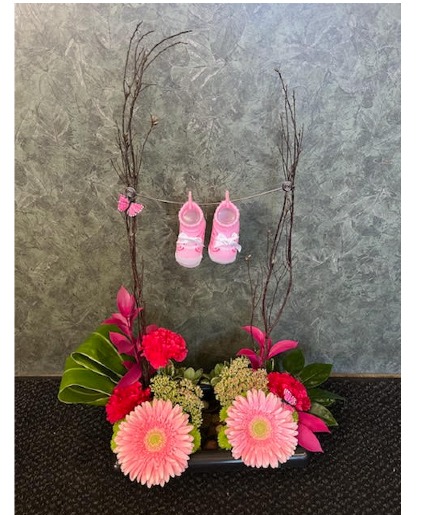 Baby Girl Booties Arrangement